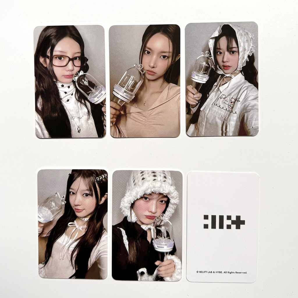 PS1 5 Cái / bộ ILLIT MOKA LOMO Card Hỗ Trợ Lightstick Bưu Thiếp Bộ Sưu Tập Ngôi Sao Ngoại Vi SP1