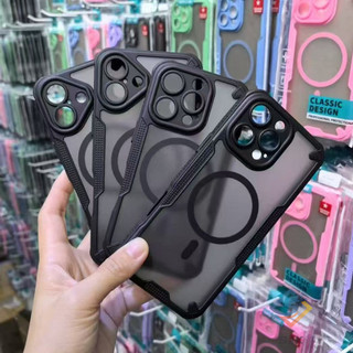 Ốp lưng chống rơi từ tính mỏng mới cho iPhone 16 Pro Max 15 14 13 12 Pro Max & Plus series | Ốp lưng cứng mờ lỗ ống kính không bị cản trở