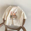 Áo phông cộc tay bé gái dễ thương cotton mùa hè, in hình thỏ kiểu Hàn Quốc