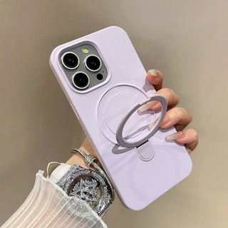 Ốp điện thoại di động giá đỡ từ tính bằng silicon lỏng sang trọng cho iPhone16 Pro Max 15 14 13 12 11 Pro Max Vỏ máy ảnh chống sốc Bảo vệ cảm giác da Ốp lưng mềm mại