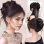 ESSENCEH Tóc Bun Móng Vuốt Kẹp, Tóc Xoăn Tổng Hợp Bun Đầu Tóc Giả, Nâu Tự Nhiên Đen Lông Tơ Tóc Nữ