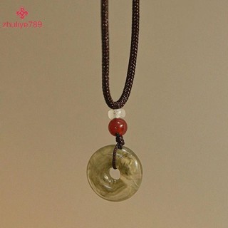 < zhuliye789 > Vòng cổ dây cổ điển thời trang phong cách Trung Quốc Mặt trăng hoa Khóa an toàn Mặt dây chuyền Vòng cổ dành cho nữ Trang sức cổ điển