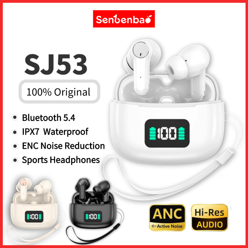Senbenbao SJ53 Tai nghe không dây Bluetooth chính hãngTWS có Mic Tai nghe thể thao Bluetooth 5.4