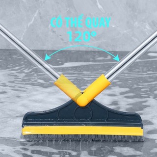 Chổi cọ nhà vệ sinh 2 đầu thông minh – Đầu gạt nước & đầu xoay 120 độ làm sạch mọi góc bẩn