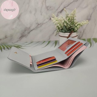 Deyangk Nữ Tối Giản Ví Ngắn Mới Dễ Thương Ví Nữ Hasp Nhỏ Bé Gái Đựng Thẻ Tín Dụng Đa Năng Da Đồng Xu Ví VN