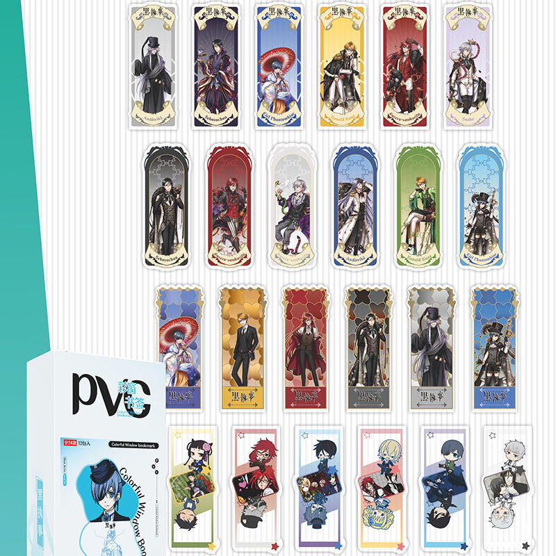 Black Butler Anime PVC Bookmark – Bộ sưu tập trong suốt, Văn phòng phẩm Otaku & Quyến rũ Gothic