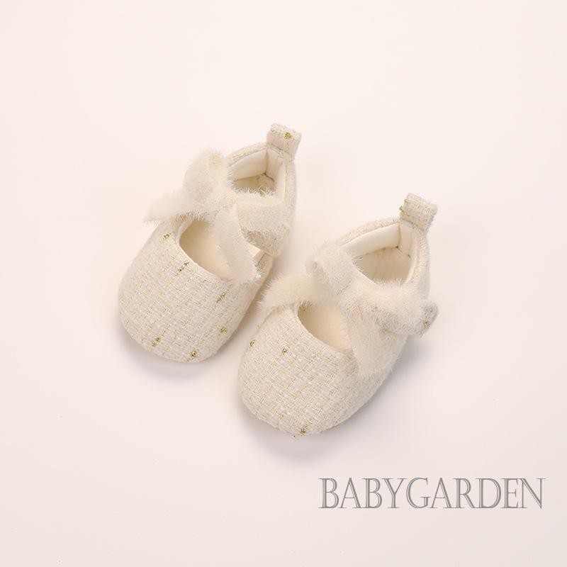 / / -Baby Girl Vải Giày Len Dính Tweed Kẻ Sọc Trẻ Sơ Sinh Walker Cũi Giày Cho Tiệc Lễ Hội Tắm Cho Bé