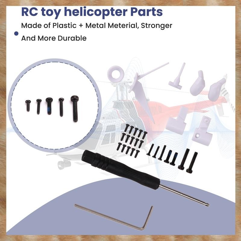 [S Z] RC Toy Helicopter Nâng cấp C138 Phụ kiện tuốc nơ vít Bộ vít cho RC ERA C138 Bell 206 1: 33 RC Toy Phụ tùng máy bay trực thăng