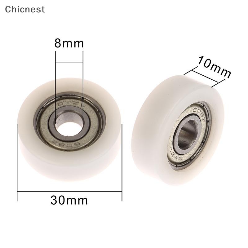 [Chc] 1 Cái 608 ZZ 8 * 30 * 10mm POM Nylon Vòng Loại Con Lăn POM Bọc 608ZZ Vòng Bi Ròng Rọc Bánh Xe Nhựa Ròng Rọc [VN]