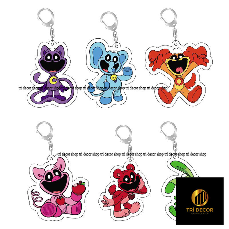 Trò Chơi Cười Critters Móc Khóa Hoạt Hình Hopscotch Catnap Bearhug Acrylic Móc Khóa Nam Nữ Ba Lô Mặt Dây Chuyền