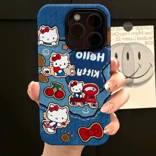 Ốp lưng 2 trong 1 họa tiết cao bồi Love Cherry Hello Kitty cho Apple 16 Pro Max iPhone 15 Dual Layer 14 Pro Film 13 / 12 / 11 Pro Max 7 / 8p Xs Max Vỏ bảo vệ chống sốc