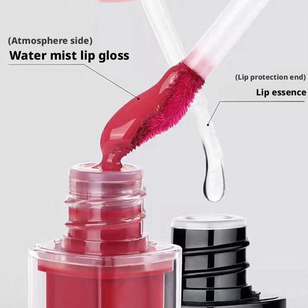 2 Trong 1 Hai Đầu Lip Glaze Gương Bóng Matte Lip Mud Chống Dính Cốc Chống Phai Màu Son Môi