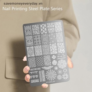 [savemoneyeveryday] Tấm dập móng tay cỡ lớn 9,5X14,5cm Hoa hình con rắn Mẫu nghệ thuật làm móng cho giấy nến trang trí móng tay DIY [vn]