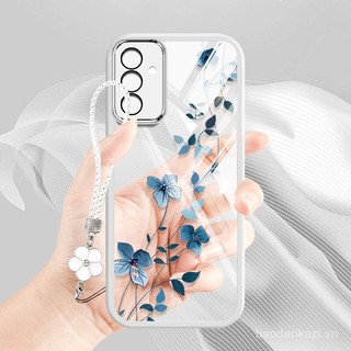 Ốp điện thoại phong cách YBD INS cho Samsung Galaxy A56 A26 A36 A16 A55 A35 A13 A04S A05S A14 A15 A24 A25 A34 A54, vỏ silicone trong suốt hình hoa dây leo
