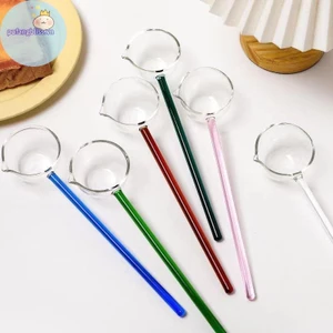 Pufangbliss Borosilicate Thìa Thủy Tinh Có Tay Cầm Dài Trong Suốt Nước Sốt Chịu Nhiệt Thìa Canh Có Vòi Thìa Tráng Miệng Nhà Bếp Thanh Đảng VN