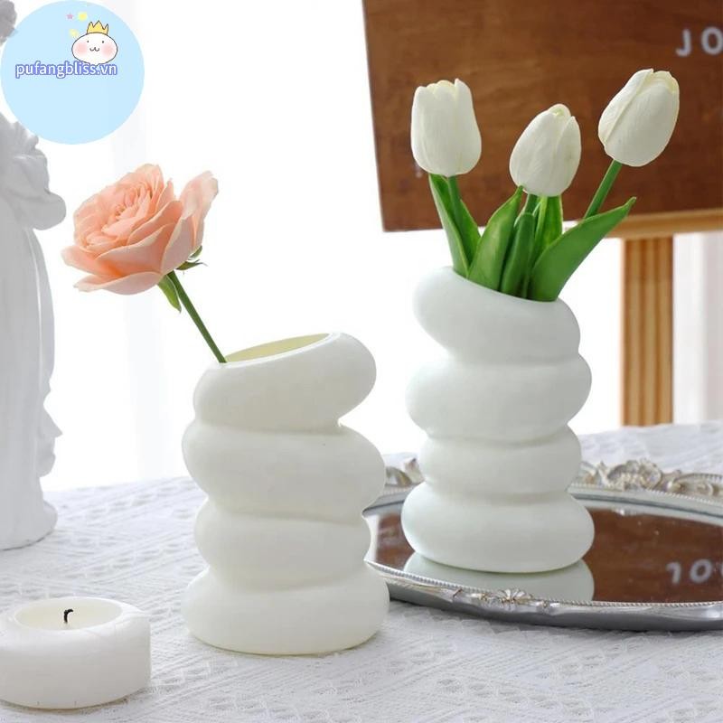 Pufangbliss Nhựa Xoắn Ốc Bình Bắc Âu Sáng Tạo Hoa Sắp Xếp Hộp Đựng Cho Nhà Bếp Phòng Ngủ Phòng Ngủ Trang Trí Nhà Cửa Trang Trí VN