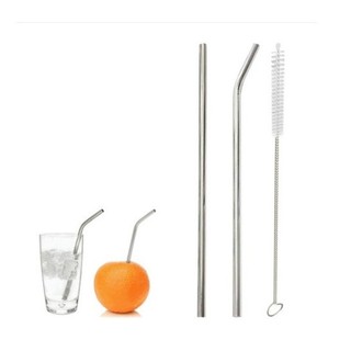 Combo 3 ống hút inox cao cấp kèm cọ vệ sinh giúp làm sạch dễ dàng chống gỉ sét an toàn khi dùng
