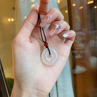 Vòng cổ ngọc bích trắng Trung Quốc Dây bện cho nữ Quà tặng Phụ kiện trang sức