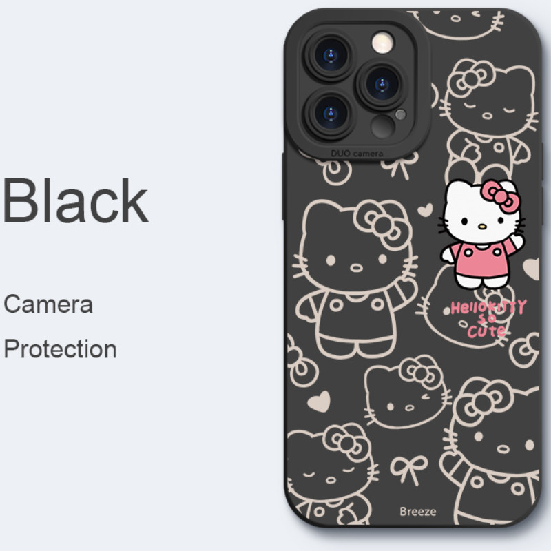 Ốp Điện Thoại Mèo Kitty Hoạt Hình Cho Samsung Galaxy M53 M33 M23 F23 F52 Note 10 Plus 10 Lite 9 8 J8 J7 Pro Prime 2018 2017 2015 Vỏ Mềm Chống Sốc Bảo Vệ Camera Ốp Lưng