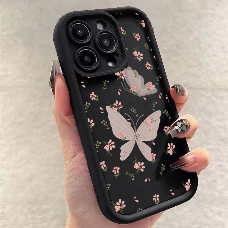 Ốp Lưng Cho Xiaomi Redmi 14C 13 12 12C 4G 13C Redmi Note 14 13 11 12 Pro Plus 5G 12S 11S 10S 10 Pro Lãng Mạn Bướm Retro Tag Dreamy Flower Soft Silicone Matte Cover
