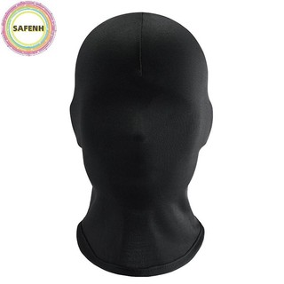 Safenh Đen Full Face No Hole Cover Hat Nam Nữ Cs Balaclava Cap Sun Uv Protection Festival Cosplay Đạo Cụ Trang Phục Spandex Full Mask VN