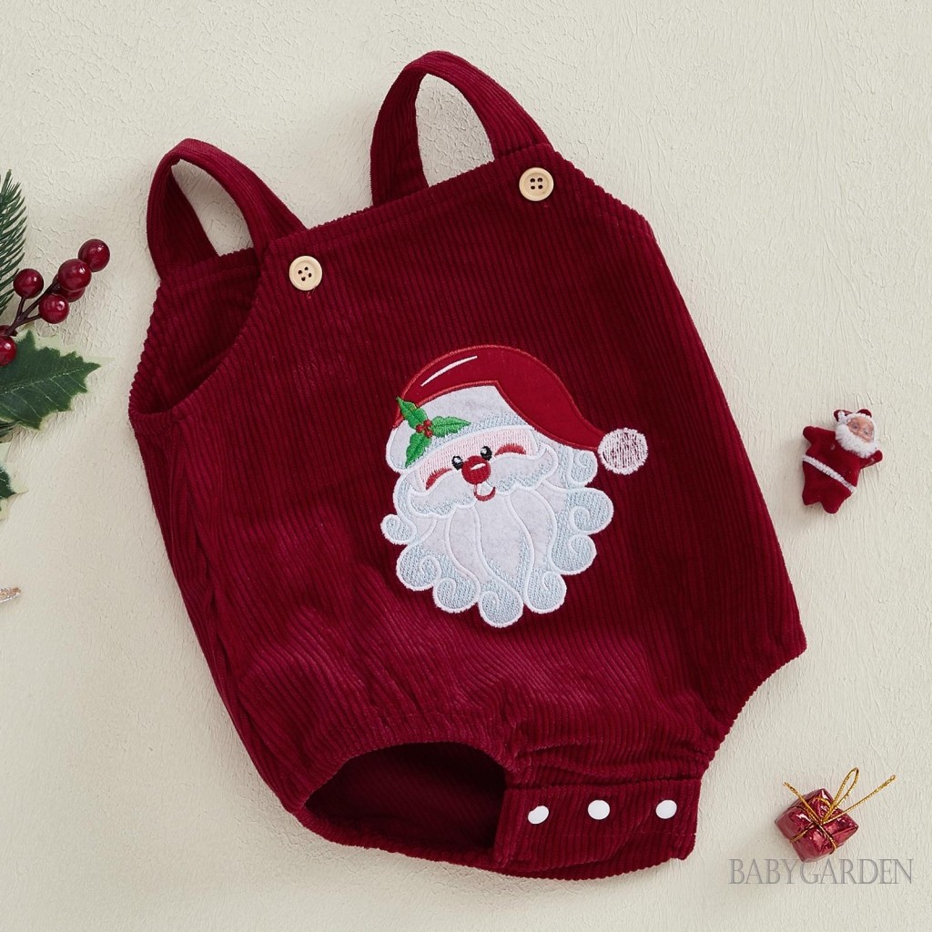 / / -Baby Bé Trai Bé Gái Quần Áo Không Tay Ông Già Noel Dây Đeo Áo Liền Quần Trang Phục Sơ Sinh
