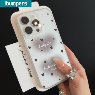 ibumpers Ốp Lưng IPhone Đẹp Họa Tiết Trái Tim Tình Yêu Ốp Điện Thoại Trong Suốt Nhám Mờ TPU Mỏng Chống Sốc Chống Bẩn Cho IPhone 16 15 14 12 13 11 Pro Max IP 7 8 Plus X XS XR