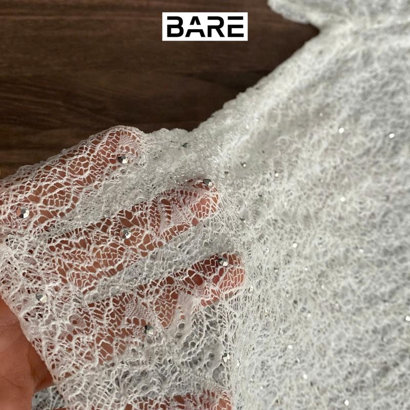 BARE_Áo Ren Lưới Đính Đá Ôm Body Dài Tay Kèm Áo 2 Dây Bên Trong Phong Cách Quyến Rũ- A406 Nữ Women