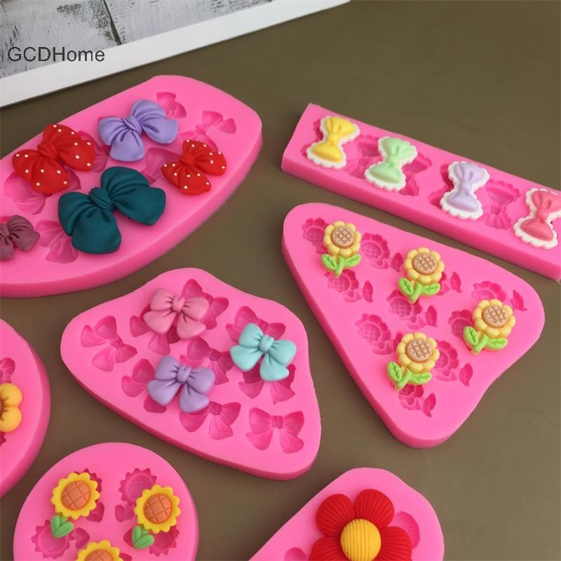 Gcdhome Hoạt Hình Dễ Thương Hoa Nơ Ong Fondant Khuôn Silicon DIY Cupcake Fondant Bánh Decorag Sôcôla Kẹo Nướng Khuôn Nóng