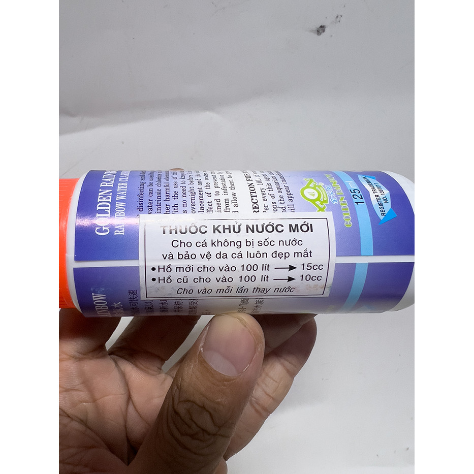 Dung Dịch Khử Clo Nước Mới, Giúp Chống Sốc Nước Cho Cá Golden Rainbow 125ml