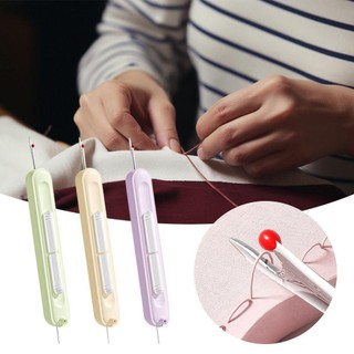 TREDDING491 Threading Needle Threader, Needlework Thêu Chữ Thập Tay May Dụng Cụ Đặc Biệt, Phụ Kiện May DIY 2in1 Đa Năng Chọn Chỉ Tẩy