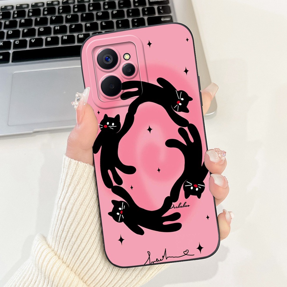 Dành Cho Realme 10 5G RMX3663 Ốp Lưng Thời Trang Mèo Dễ Thương Thẩm Mỹ Hoa Silicon Thoáng Mát Ốp lưng Realme 10 5G