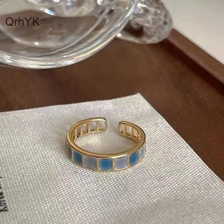 Nhà Máy Thời Trang Vintage Nhiều Màu Sắc Nhỏ Giọt Glaze Mở Nhẫn Cho Nữ Thiết Kế Mới Tính Khí Kim Loại Hình Học Vòng Tròn Trang Sức Phụ Kiện QrhYK