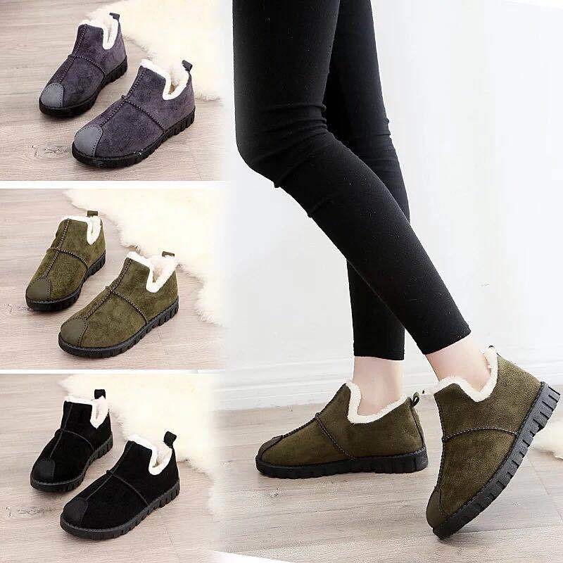 Giày Bông Mẫu mới thu đông Bốt đi tuyết dễ phối phong cách Hàn Quốc lót nhung giữ ấm cho nữ