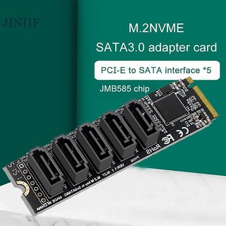 Jinhf M.2 NVME PCI-E PCIE X4 X8 X16 Đến 6 Cổng 3.0 SATA Adapter Thẻ Riser III ASM1166 HOT