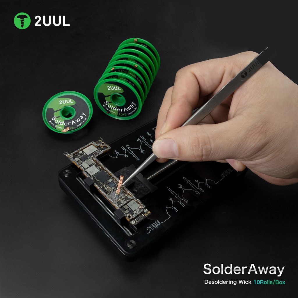 2UUL DW11 10 Cuộn / HỘP Hàn Đi Desoldering Wick 2015 Cho Điện Thoại Di Động PCB Bo Mạch Chủ Hàn Sạch Desoldering Braid Dụng Cụ
