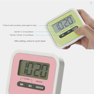 Đồng hồ hẹn giờ nhà bếp nam châm 100 phút Đếm ngược và đếm ngược kỹ thuật số có chân đế kẹp báo động lớn Màn hình LCD lớn Đồng hồ hẹn giờ nấu ăn để quản lý thời gian nấu ăn