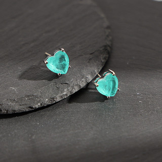 Châu Âu Mỹ ins Phong Cách Mới Tình Yêu Ngọc Lục Bảo Zircon Bông Tai Nữ