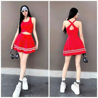 Bộ váy thể thao tập aerobic, tập nhảy, đi bơi, Pickleball ... chất thun poly co giãn thoải mái