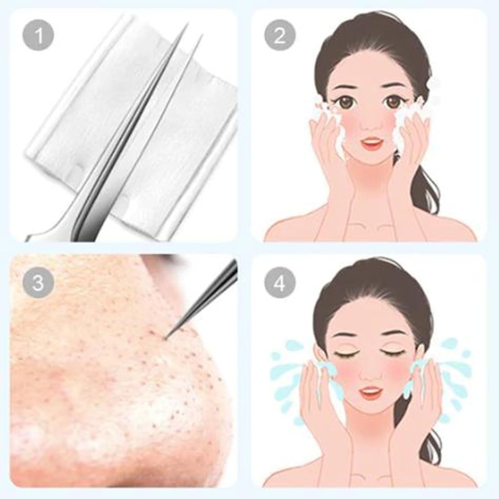 Ảnh Nhíp Fecong, Bộ loại bỏ mụn đầu đen bằng thép không gỉ Fecong 3 nhíp, Nhíp tẩy mụn đầu đen chuyên nghiệp, Bộ dụng cụ tẩy mụn đầu đen & vắt bằng thép không gỉ 4