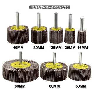 16 80mm 80 Grit Chà Nhám Nắp Bánh Xe Mài Bánh Xe Dremel Phụ Kiện Giấy Nhám Dụng Cụ Đánh Bóng 6 Mm Shank Cho Máy Khoan kim loại vải đa năng phù hợp dùng cho gia đình căn hộ văn phòng và không gian nhỏ