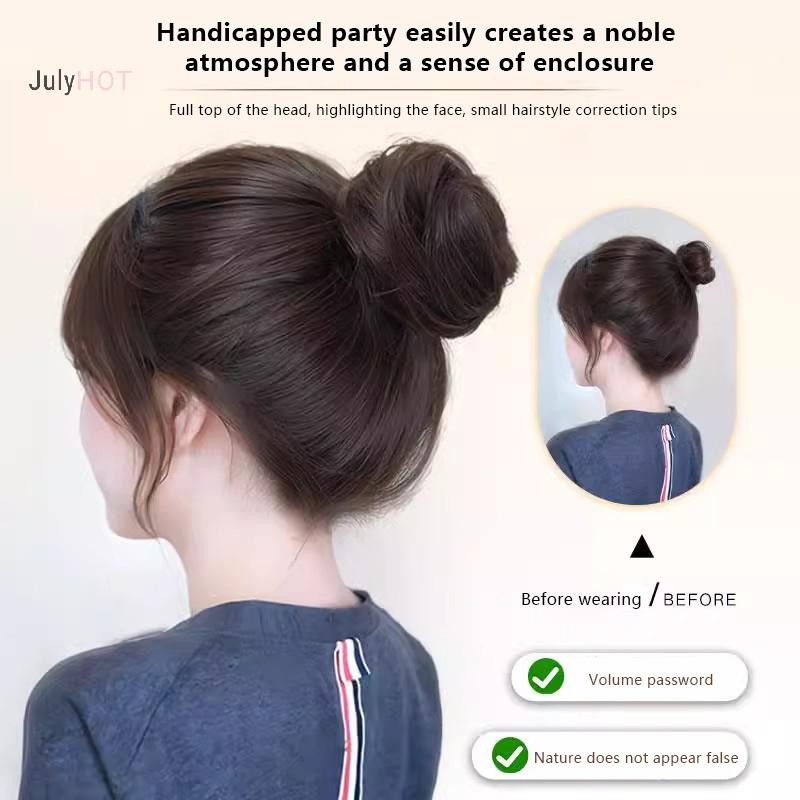 Julyhot Kẹp Tóc Giả Chignon Thẳng, Tóc Nối Dài Updo, Bun Tóc Mảnh Cho Nữ