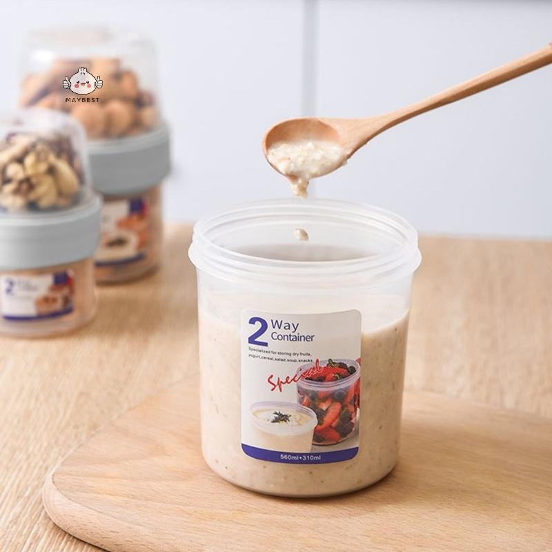 Maybest Cốc Ăn Trưa Hai Lớp Đi Chơi Hộp Cơm Trưa Sữa Chua Bảo Quản Hạt Ăn Tươi {VN}