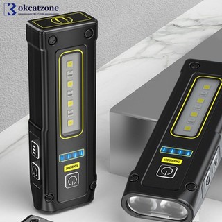 Okcatzone Thiết kế mới Đèn làm việc nguồn LED siêu sáng có báo động nam châm SOS Móc chìa khóa Power Bank Đèn pin khẩn cấp chống nước J6M9
