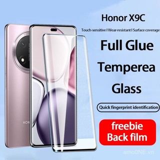 Kính cường lực Honor X9C X9B X9A 200 5G, bảo vệ màn hình Honor 200 Magic 7 Pro, bao phủ toàn bộ, keo dán toàn bộ, kính màn hình cong, quà tặng màng lưng bằng sợi carbon