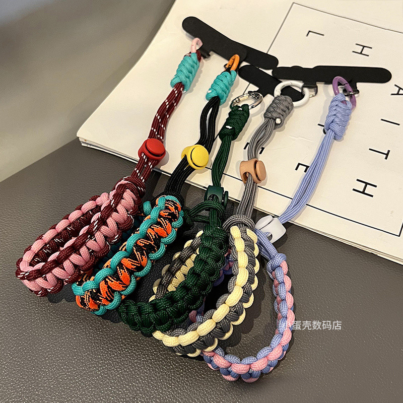 [Shop Giảm Giá] Dây Điện Thoại Di Động Dây Đeo Cổ Tay Bện Mở Rộng Có Thể Điều Chỉnh Chống Rơi Dây Đeo Cổ Tay Cao Cấp Nam Nữ Mặt Dây Túi Camer