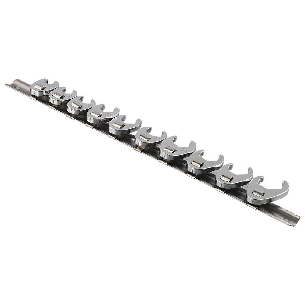 GỖ NHẤT 10 Cái / bộ Cờ lê chân vịt, Cờ lê mở bằng thép Carbon 10-22mm, Đầu cờ lê chân số liệu 3 / 8 inch bền bỉ cho bộ chìa khóa cờ lê mô-men xoắn