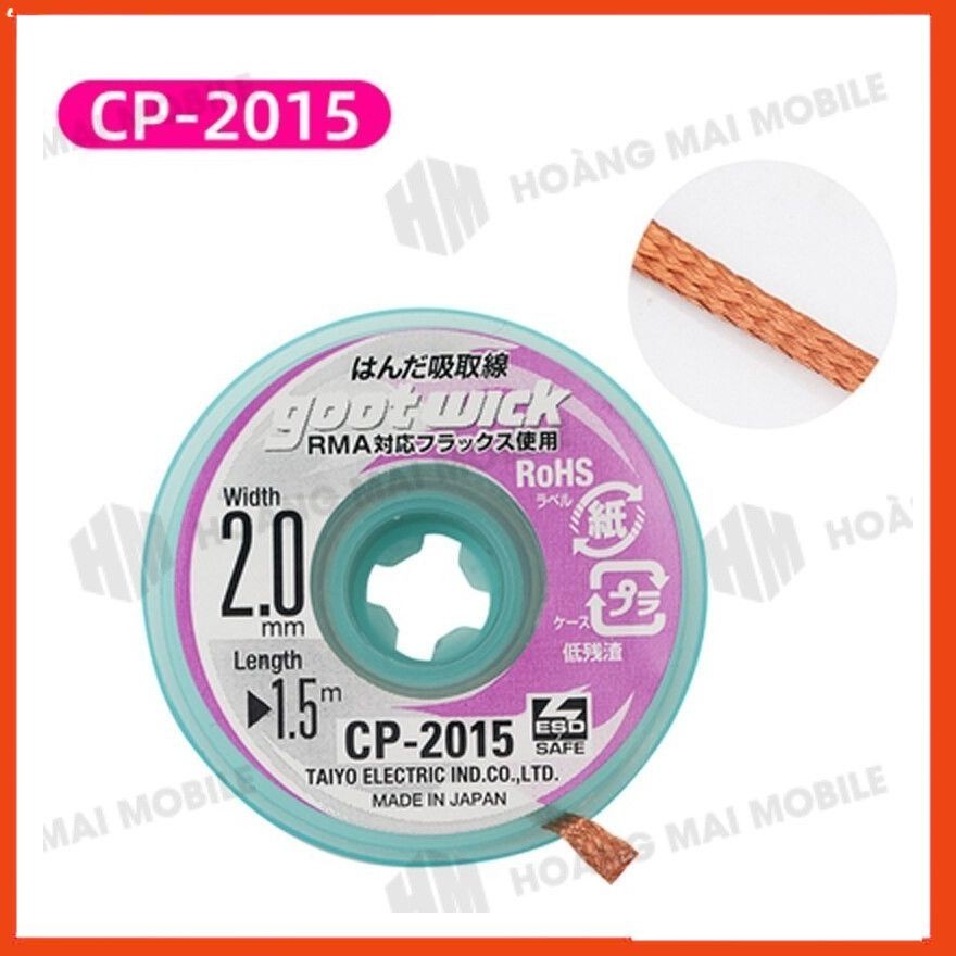 Dây đồng hút thiếc GOOT CP-2015, 1.5m - 10 cuộn