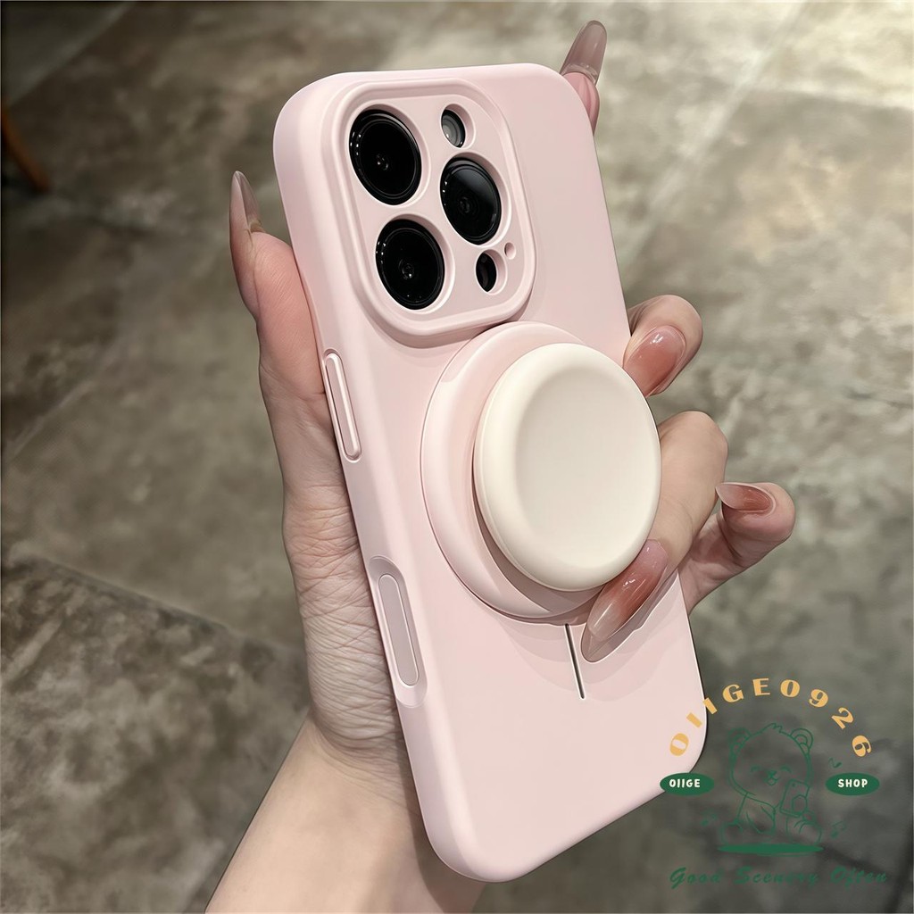 Giá đỡ túi khí từ tính dạng lỏng Macaroon Giá đỡ túi khí từ tính lỏng Vỏ điện thoại iphone16 Pro Max 15 14 13 vỏ cho vỏ iPhone Vỏ mềm silicon TPU chống sốc