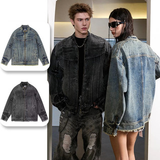 Áo khoác denim nam, cảm hứng từ xe máy cổ điển Mỹ, phong cách unisex